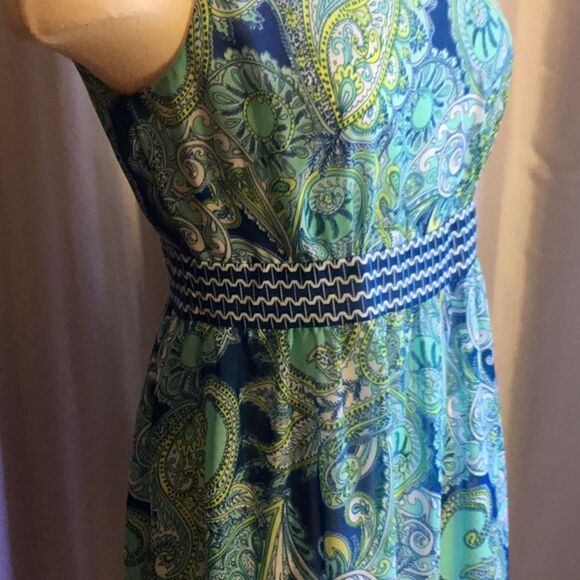 NWOT sleeveless dress in size 6 in paisley design by SANDRA DARREN - Picture 6 of 14
